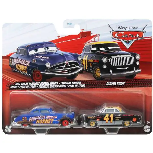 Disney Pixar Cars Metal Dirt Track Fabulous Hudson Hornet Clovis