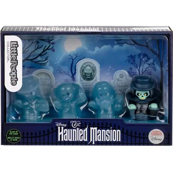 Fisher Price Disney The Haunted Mansion Little People 3 Hitchhiking Ghosts & Hatbox Ghost Collector Set [Glow in the Dark]