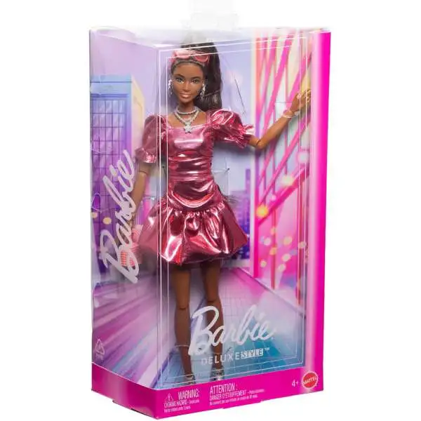 Barbie Deluxe Style Barbie 13.25 Doll 9, Pink Denim Outfit Mattel
