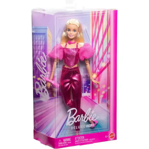 Barbie Deluxe Style Barbie 13.25 Doll 9, Pink Denim Outfit Mattel