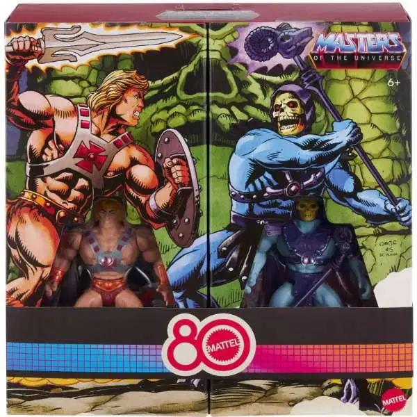 Masters of the Universe Mattel 80th Anniversary Origins Retro He-Man & Skeletor Action Figure 2-Pack