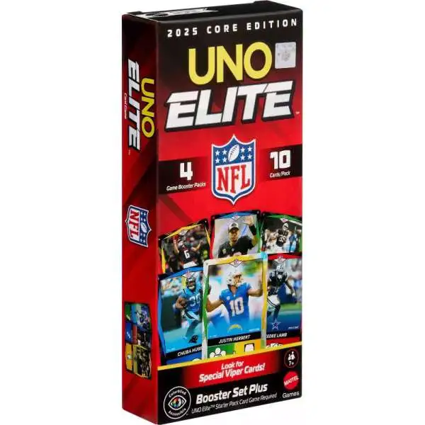 UNO Elite NFL 2025 Core Edition Football Booster Set Plus [4 Packs]