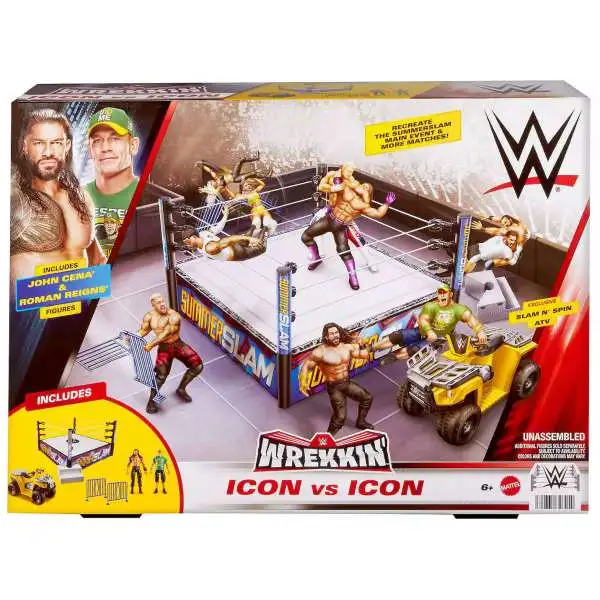 WWE Wrestling Wrekkin' Icon vs Icon Exclusive Ring Playset [John Cena & Roman Reigns Action Figures]