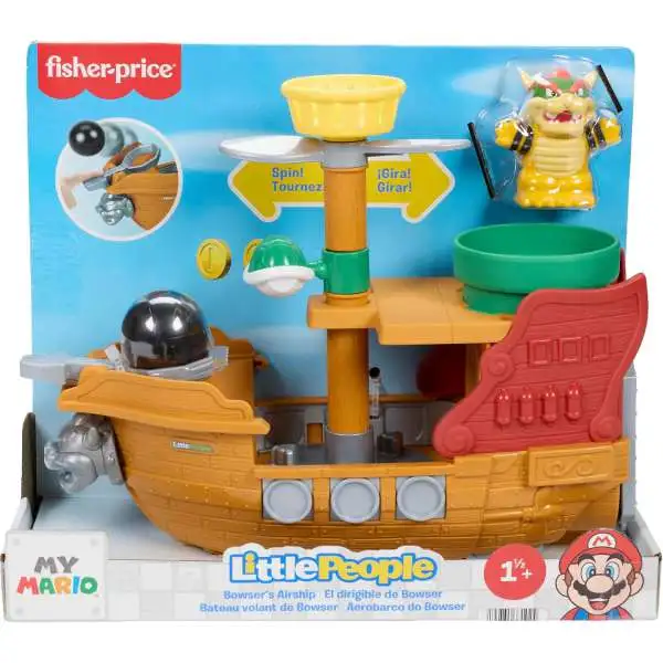 Fisher Price Super Mario Little People My Mario Bowser's Airship 3-Inch Playset