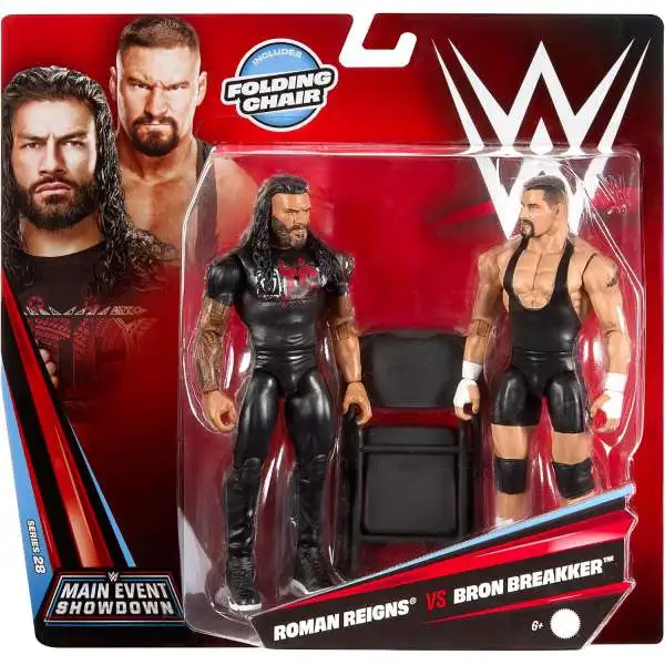 WWE Wrestling Main Event Showdown Series 28 Roman Reigns vs Bron Breakker Action Figure 2-Pack