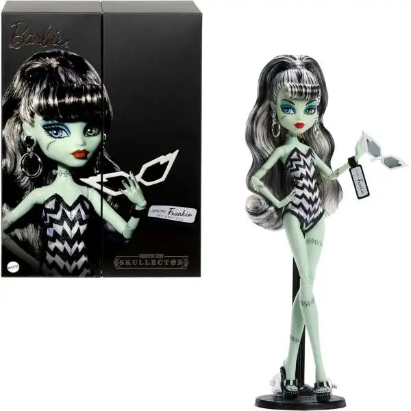 Monster High x Barbie Skullector Frankie Stein Doll [With Original Barbie Swimsuit, Black Dress & Accessories]