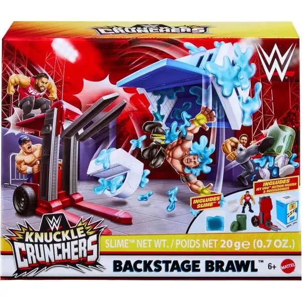 WWE Wrestling Knuckle Crunchers Backstage Brawl 3.5-Inch Playset