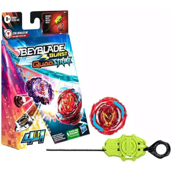 Beyblade Burst QuadStrike – Fierce Achilles A8 – Toupie Rotation Gauche – Personnalisable 4 Modes – Dès 8 Ans