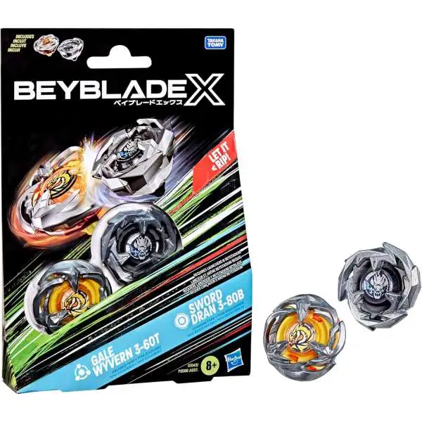 Beyblade X Gale Wyvern 3-60T vs Sword Dran 3-80B Dual Pack Set
