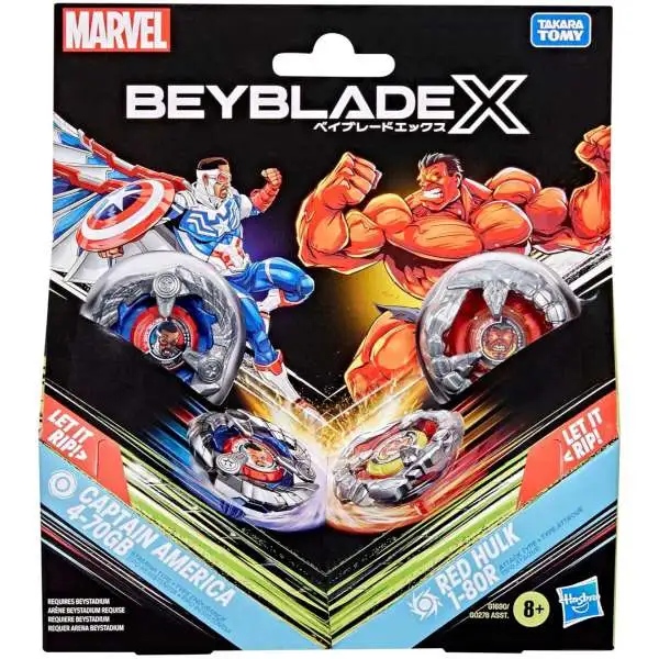 Beyblade X Marvel Captain America 4-70GB Red Hulk 1-80R Dual Pack