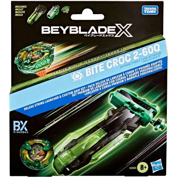 Beyblade X Bite Croc 2-60Q Deluxe String Launcher Set Hasbro Toys
