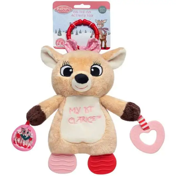 Rudolph the Red-Nosed Reindeer Clarice 10-Inch Crib Activity Toy with Teether