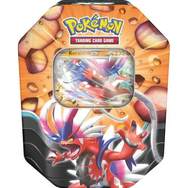 Pokemon Sword & Shield Slashing Legends Koraidon ex Tin Set [4 Booster Packs & Promo Card]