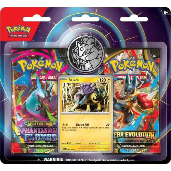 Pokemon Raikou 2-Booster BLISTER Pack [2 Booster Packs, 1 Foil Card & Coin]