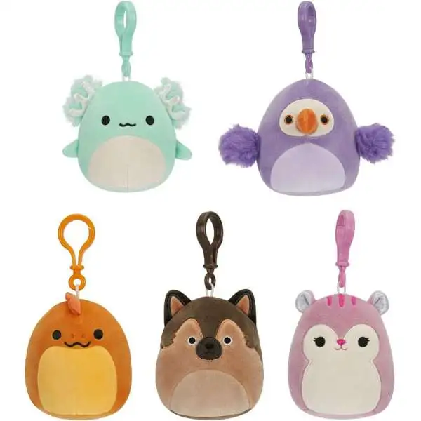 Squishmallows Onel, Neha, Allina, Anastasia & Mario 4-Inch Plush Hanger 5-Pack