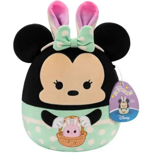 Squishmallows Disney Easter Minnie Mouse 10-Inch Plush [Bunny Ears, Holding Easter Basket]