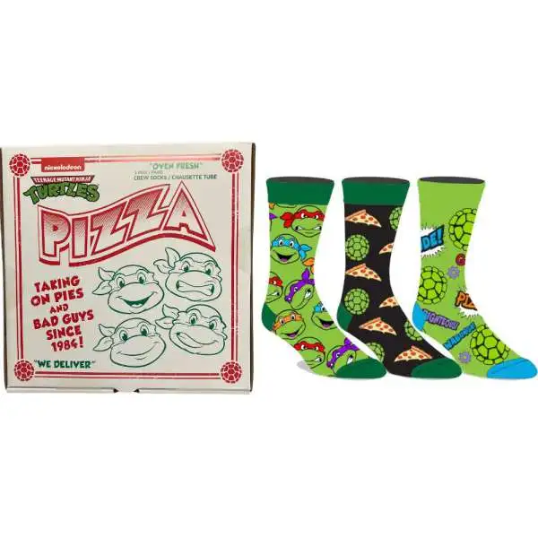 Teenage Mutant Ninja Turtles 3-Pair Crew Socks [Size 10-13]