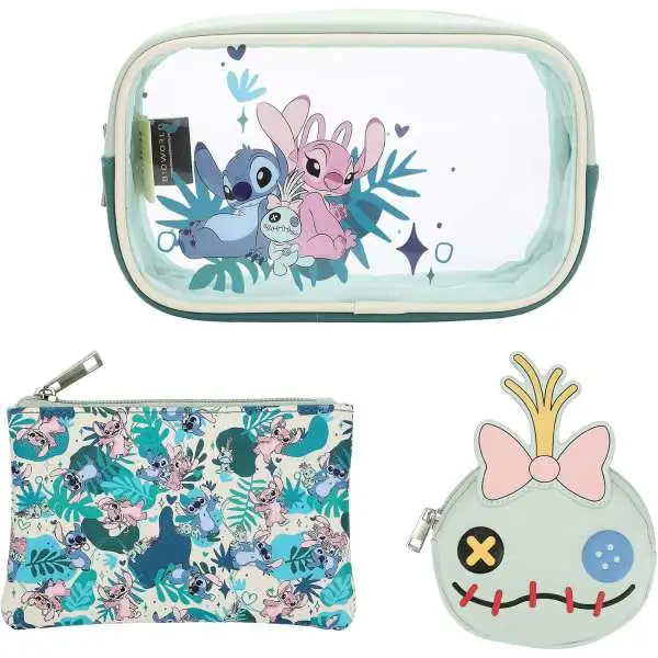 Disney Lilo & Stitch Stitch, Angel & Scrump Cosmetic Bag Set