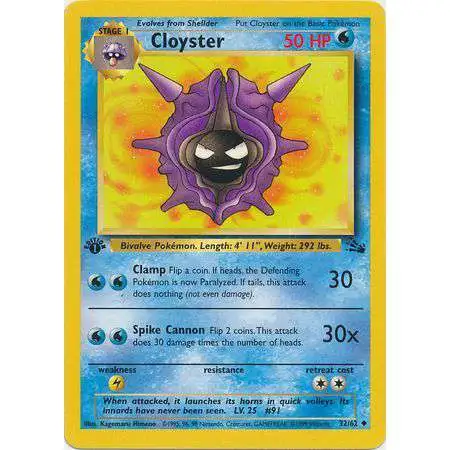 Pokemon Fossil Uncommon Cloyster #32 [1st Edition]