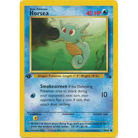 Pokemon Fossil Common Horsea #49 [1st Edition] [Lightly Played]