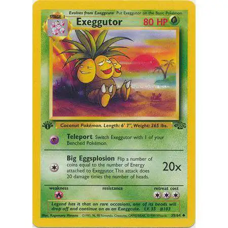 Pokemon Jungle Uncommon Exeggutor #35 [1st Edition]