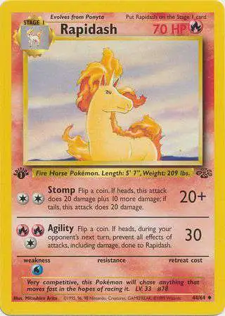 Pokemon Jungle Uncommon Rapidash #44 [1st Edition] [Lightly Played]
