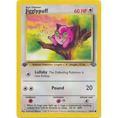 Pokemon Jungle Common Jigglypuff #54 [1st Edition] [Moderately Played]