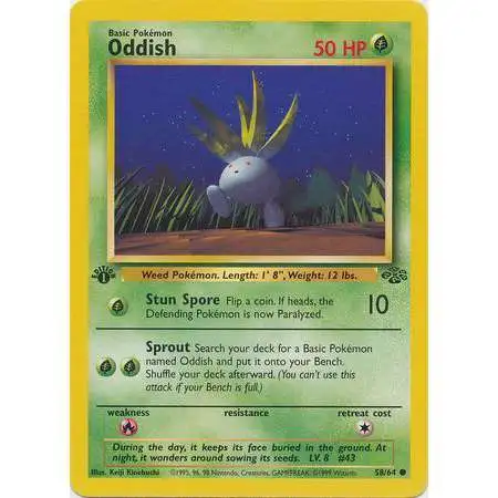 Pokemon Jungle Common Oddish #58 [1st Edition,Lightly Played] [Lightly Played]