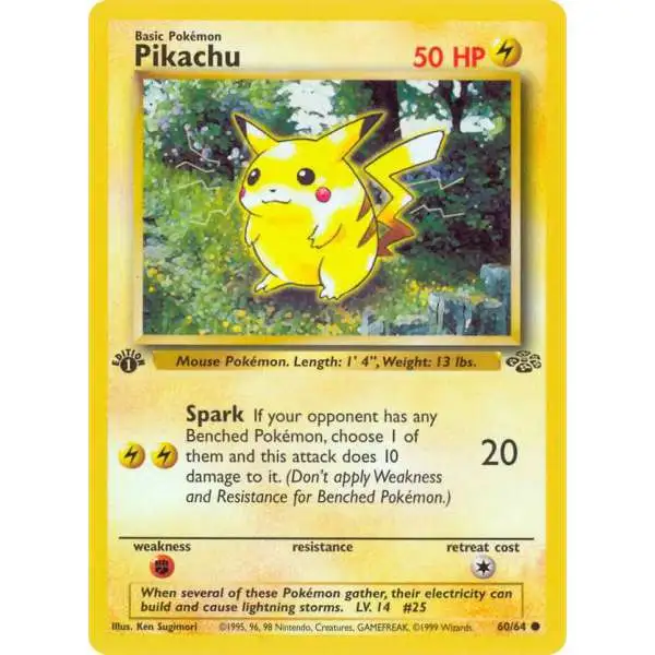 Pokemon Jungle Common Pikachu #60 [1st Edition] [Heavily Played]