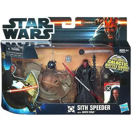Star Wars Phantom Menace Vehicles & Action Figure Sets 2012 Sith Speeder with Darth Maul Action Figure Set
