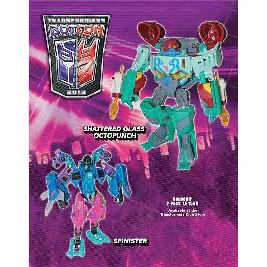 Transformers Botcon Exclusives Spinister & Shattered Glass Octopunch Exclusive Action Figure 2-Pack