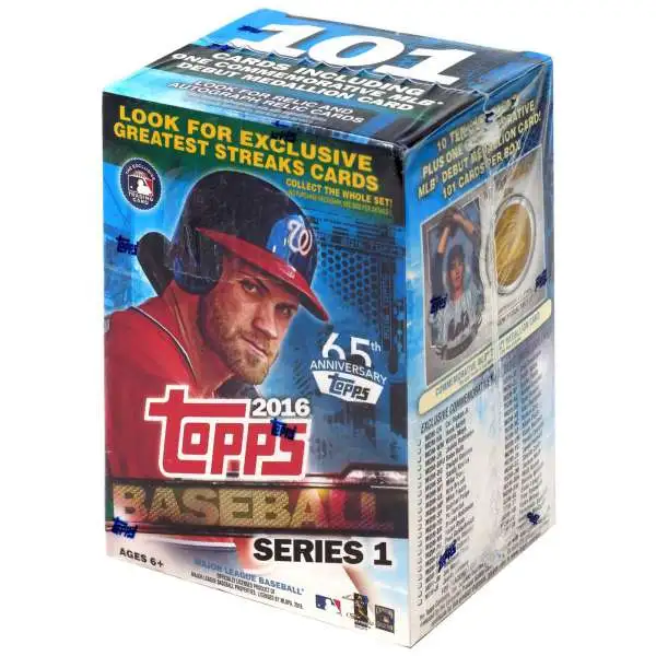MLB Topps 2016 Series 1 Baseball Trading Card BLASTER Box [10 Packs + 1 Debut Medallion Card]
