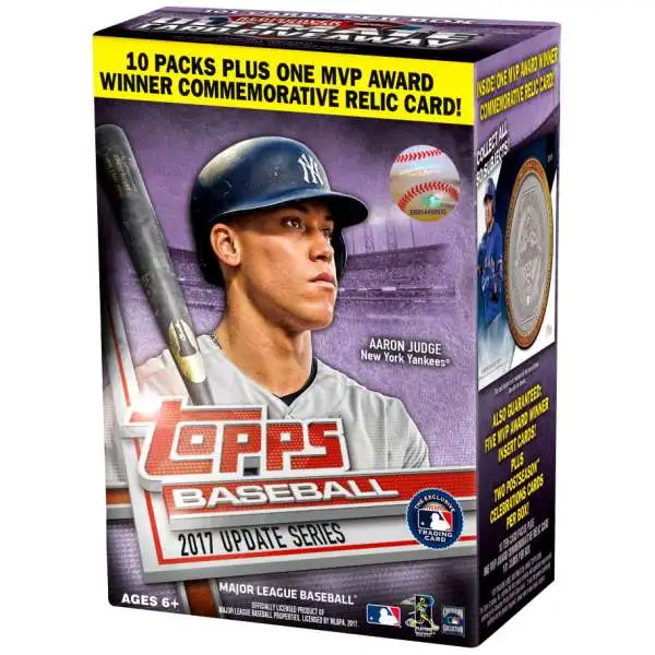 MLB Topps 2017 Update Baseball Trading Card BLASTER Box [10 Packs + 1 MVP Award Relic Card]