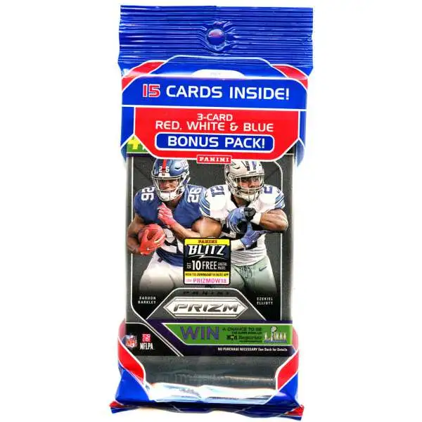 NFL Panini 2018 Prizm Football Trading Card VALUE Pack [15 Cards]