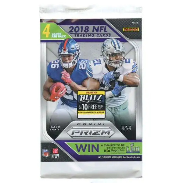 NFL Panini 2018 Prizm Football Trading Card Pack [4 Cards]