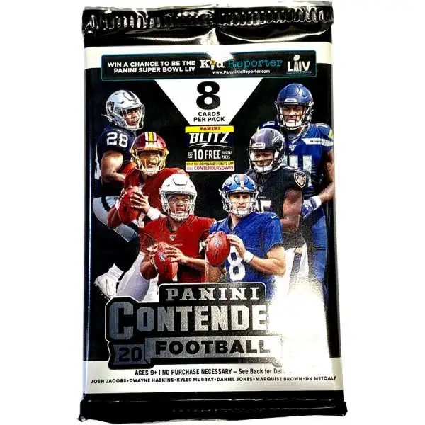 NFL Panini 2019 Contenders Football Trading Card RETAIL Pack [8 Cards]