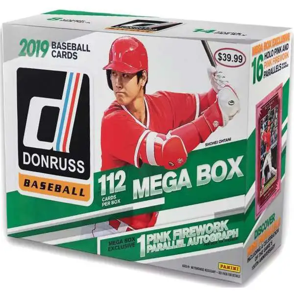 MLB Panini 2019 Donruss Baseball Trading Card MEGA Box [14 Packs, 1 Autograph]