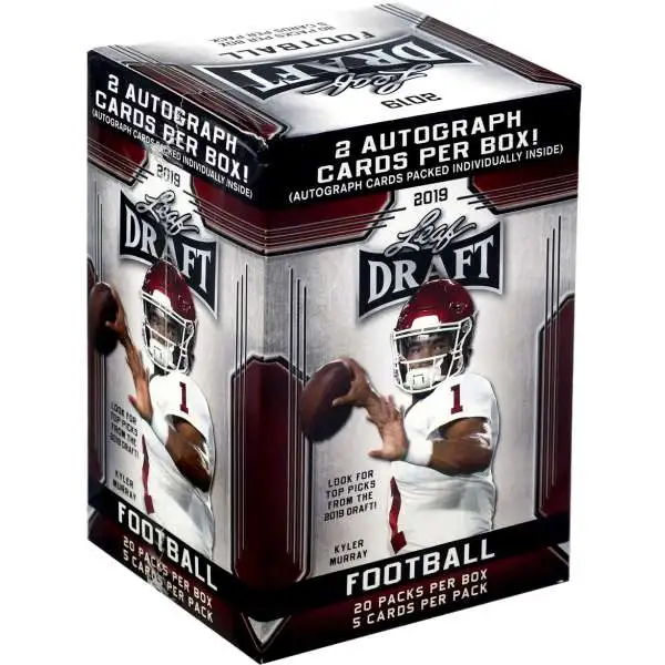 NFL Leaf 2019 Draft Football Trading Card BLASTER Box [20 Packs, 2 Autograph Cards]