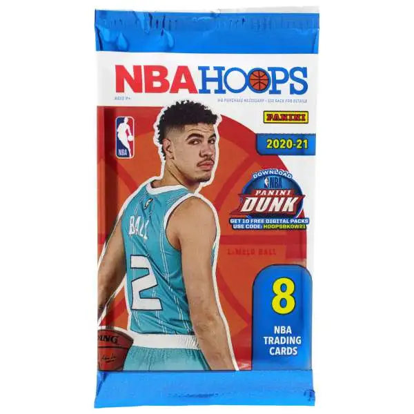 NBA Panini 2020-21 Hoops Basketball Trading Card HOBBY Pack [8 Cards]