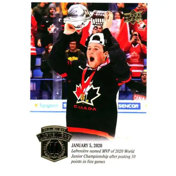NHL 2020-21 Upper Deck Alexis Lafreniere Collection Hockey 1 per box Alexis Lafreniere #26 [Team Canada]