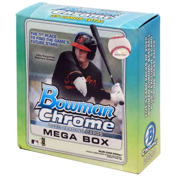 MLB Bowman 2020 Chrome Baseball Trading Card MEGA Box [5 Packs + 2 Exclusive Chrome Mega Packs]