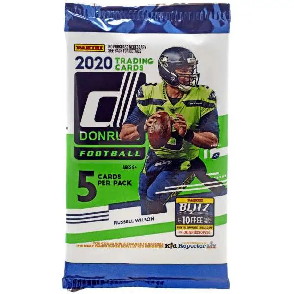 NFL Panini 2020 Donruss Football Trading Card Pack [5 Cards]