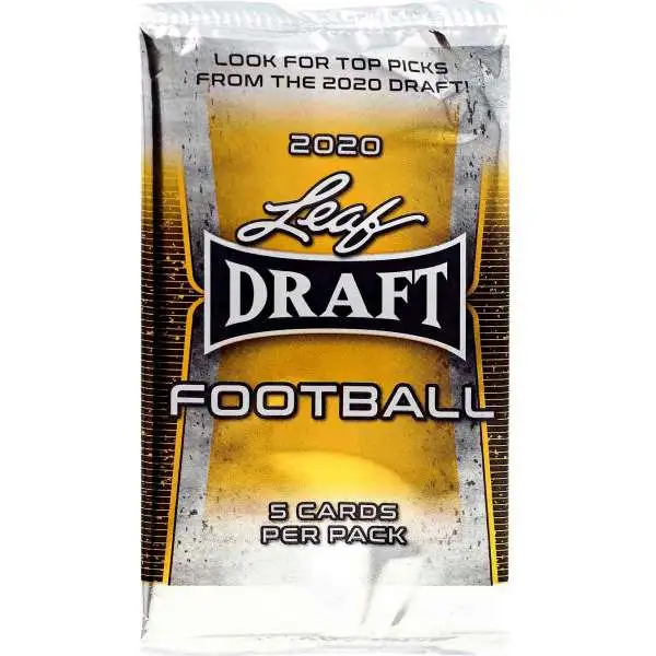 NFL Leaf 2020 Draft Football Trading Card RETAIL Pack [5 Cards]