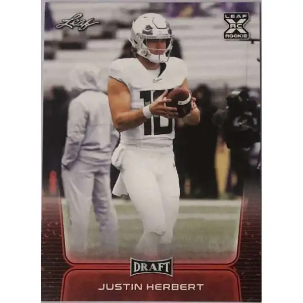 Leaf Draft Los Angeles Chargers 2020 Red Justin Herbert #03 [Rookie Card]