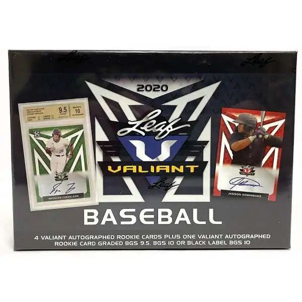 MLB Leaf 2020 Valiant Baseball Trading Card Box [4 Autographed Cards, Plus 1 Graded Autograph Card (BGS 9.5 or Better)]