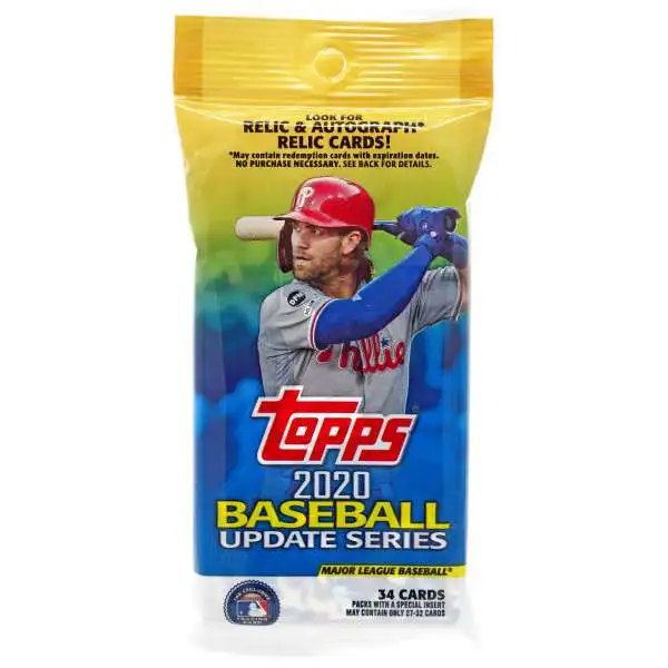 MLB Topps 2020 Update Baseball Trading Card VALUE Pack [34 Cards]