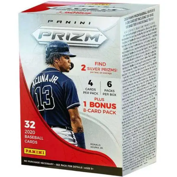 MLB Panini 2020 Prizm Baseball Trading Card BLASTER Box [6 Packs + 1 Bonus Pack]
