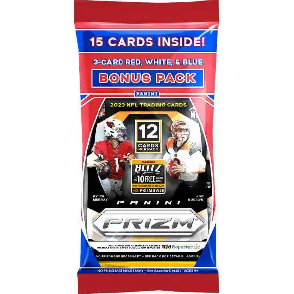 NFL Panini 2020 Prizm Football Trading Card CELLO Pack [15 Cards]