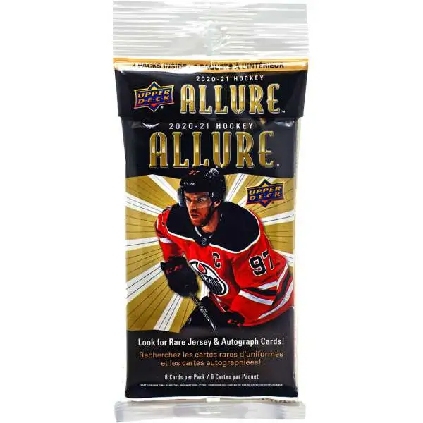 NHL Upper Deck 2020-21 Allure Hockey Trading Card HANGER Pack [2 Packs (6 Cards Per Pack)]