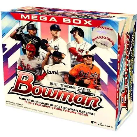 MLB Bowman 2021 Baseball Trading Card MEGA Box [4 Packs + 2 Chrome Packs]